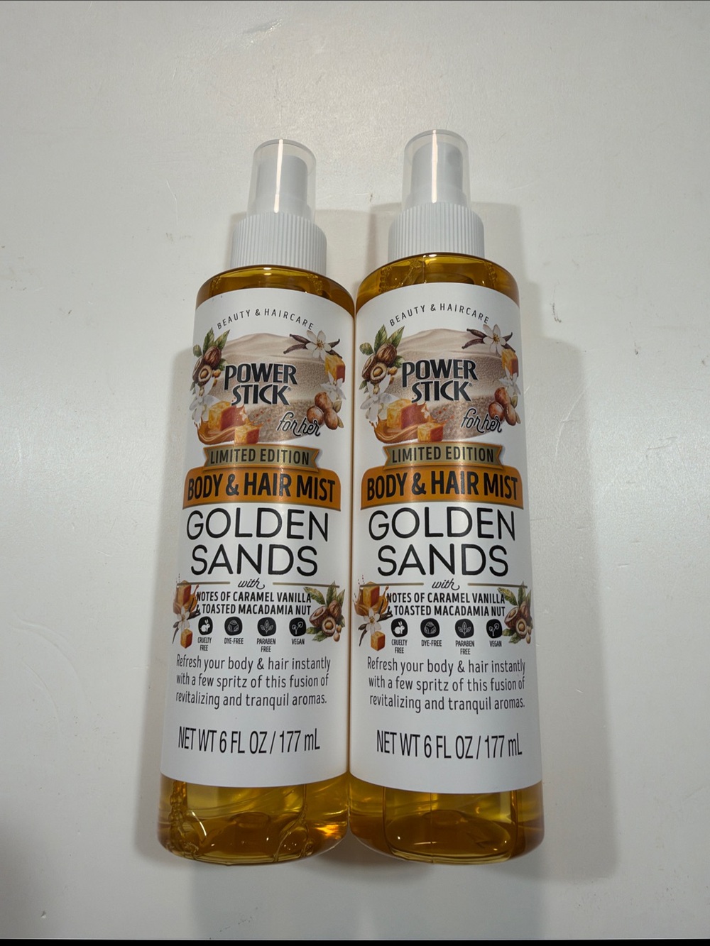 2 Golden Sands Body & Hair Mist Power Stick Limited Edition 6 oz Lot